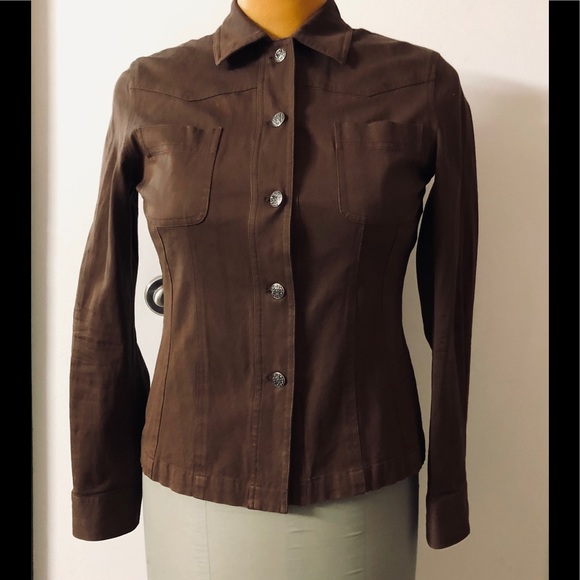 🛍 Rafaella stretch buttons up shirt sz 6🌟pockets - Picture 1 of 8